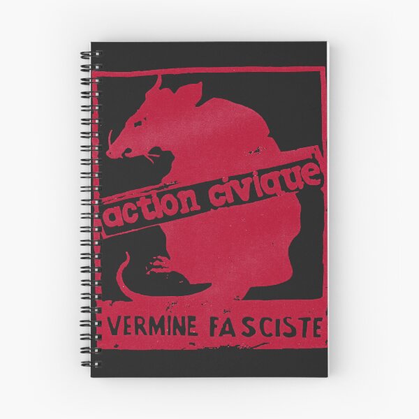 Item preview, ! new ! paris revolt, mai  'action civique, vermine fasciste' original in deep red on designed and sold by DeniseGrier1.