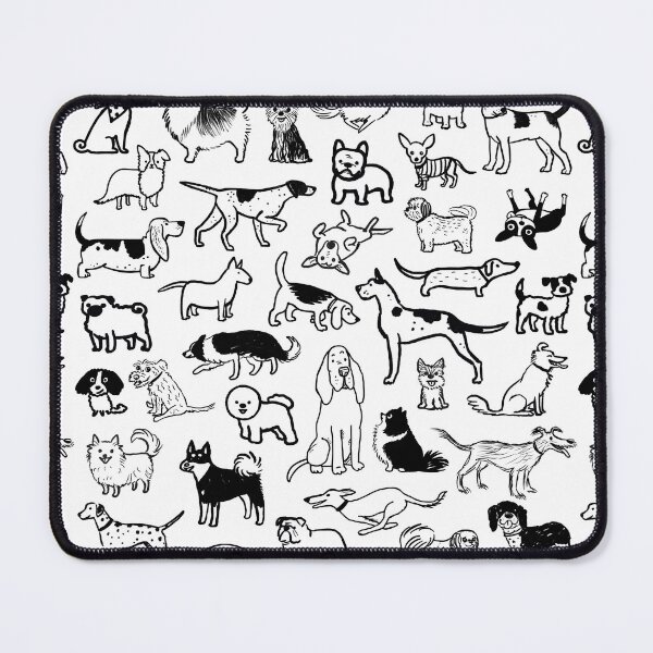 Item preview, Black and White Dogs Pattern designed and sold by Jenn Inashvili.