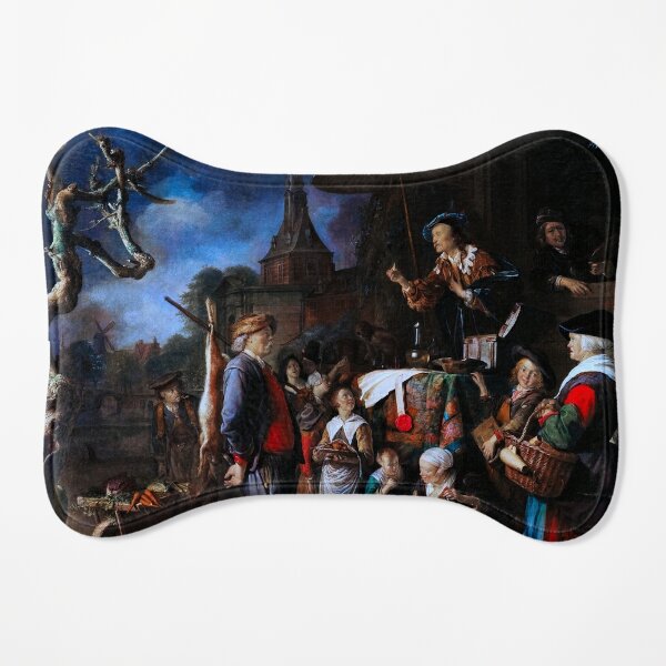 Le Charlatan by Gérard Dou Remastered Xzendor7 Classical Art Old Masters Reproductions Dog Mat