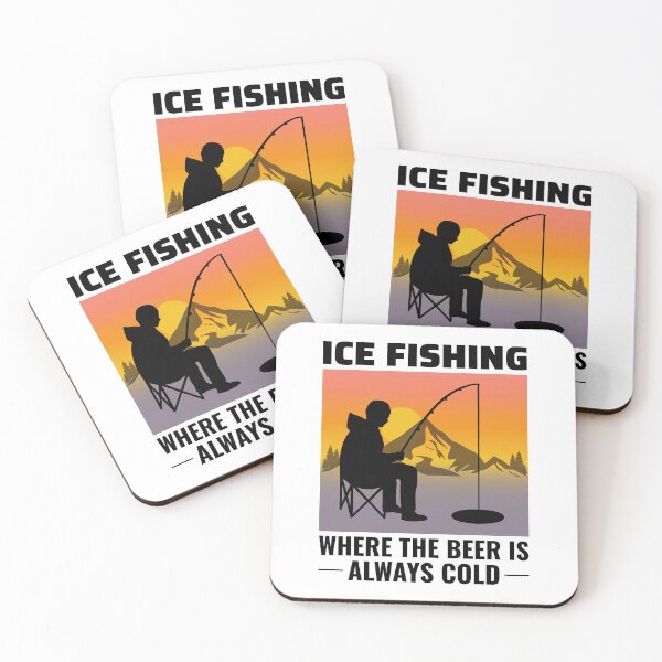 Item preview, Ice Fishing Beer Drinking Winter Camping Fisher designed and sold by CuteDesigns1.