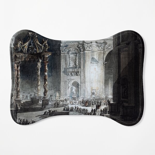Illumination of the Cross in St. Peter's on Good Friday by Francesco Piranesi Remastered Xzendor7 Classical Art Old Masters Reproductions Dog Mat