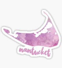 Nantucket Pink Watercolor Sticker Sticker