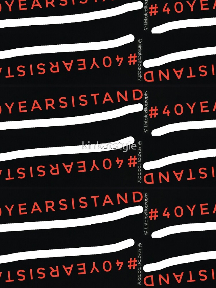 Thumbnail 4 of 4, A-Line Dress, #40YEARSISTAND - Black, Red & White Stripes designed and sold by kinkatstyle.