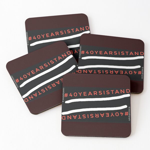 Item preview, #40YEARSISTAND - Black, Red & White Stripes designed and sold by kinkatstyle.