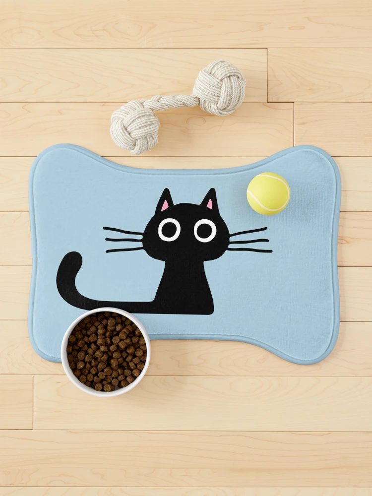 Black cat funny cute cat kitten kitty pet  Pet Mat by miryemshop