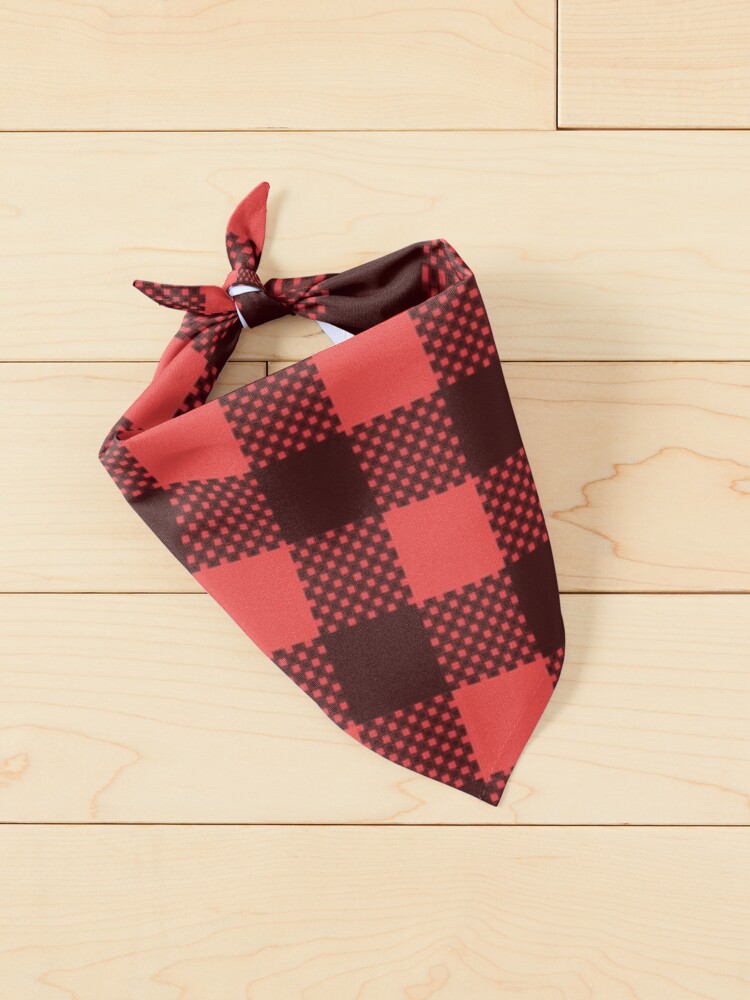 Alternate view of Red Buffalo Plaid Checkered Pattern Dog Bandana Pet Bandana
