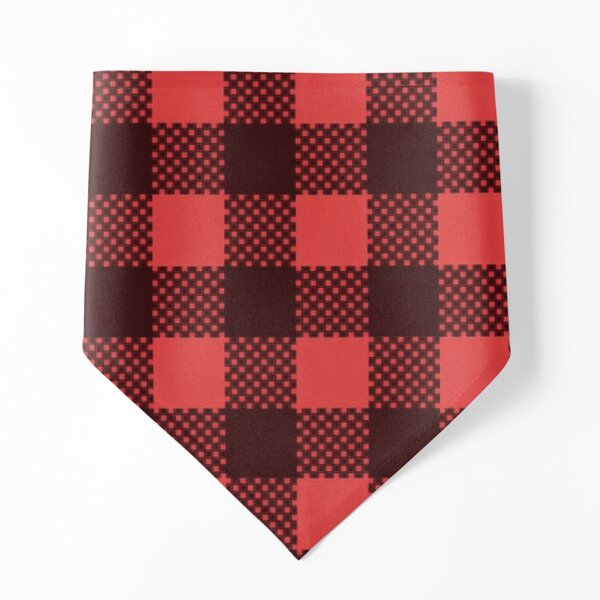 Red and Black Plaid Football Dog Bandana