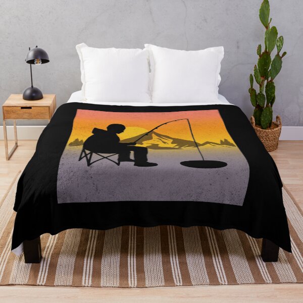 Item preview, Ice Fishing Fisher Winter Camping Mountain Nature designed and sold by CuteDesigns1.