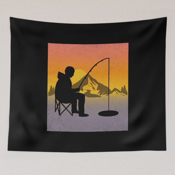 Item preview, Ice Fishing Fisher Winter Camping Mountain Nature designed and sold by CuteDesigns1.