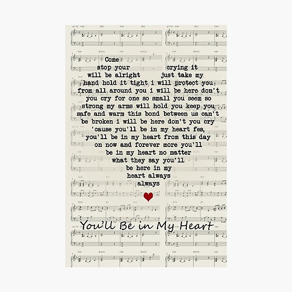 Eminem Mockingbird Script Heart Song Lyric Print