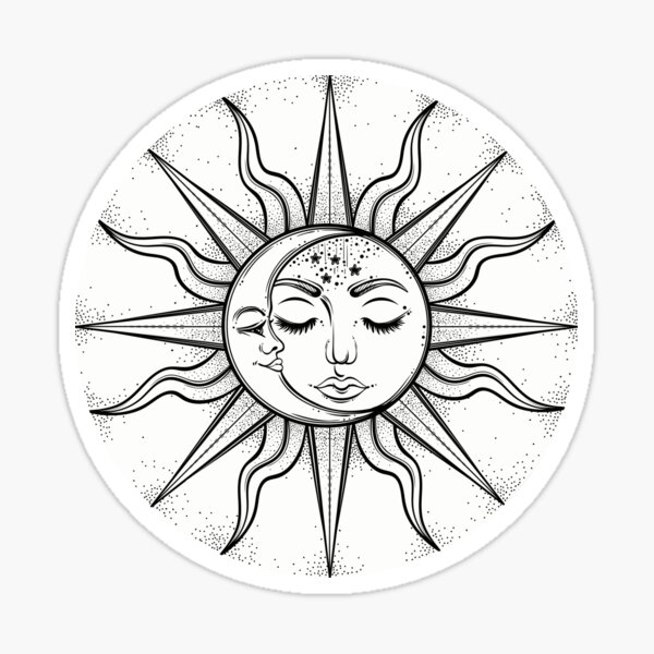 Sun And Moon Sticker By Vmiro Redbubble