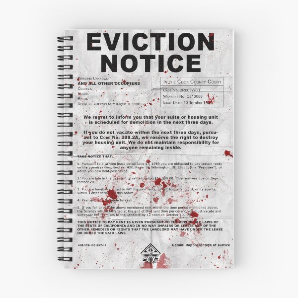 Item preview, Eviction Notice (more blood) designed and sold by GeminiGroup.