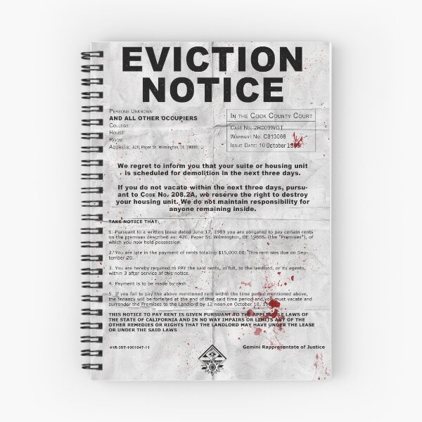 Item preview, Eviction Notice (blood) designed and sold by GeminiGroup.