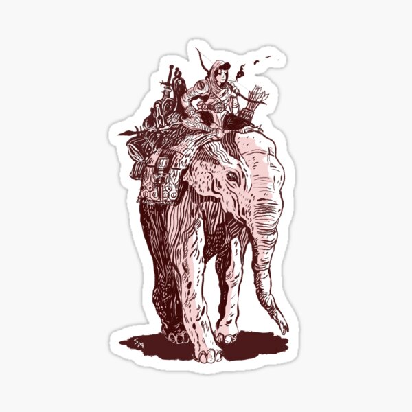 Elephant Rider Sticker