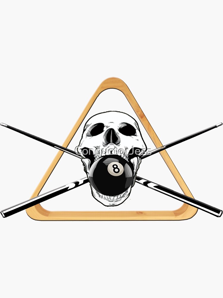 &ldquo;Pool Skull and Crosssticks&rdquo; Sticker for Sale by ConductorJess | Redbubble