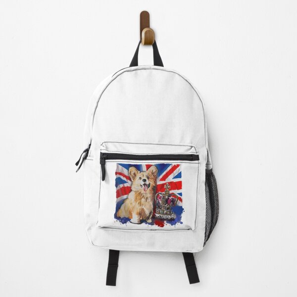 Item preview, Union Jack Heart The Queen Royal Corgi designed and sold by ElainaNienow.