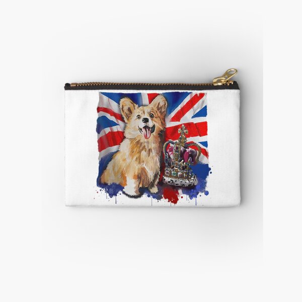 Item preview, Union Jack Heart The Queen Royal Corgi designed and sold by ElainaNienow.
