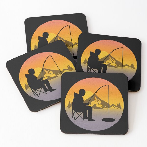 Item preview, Ice Fishing Fisher Winter Camping Mountain Nature designed and sold by CuteDesigns1.