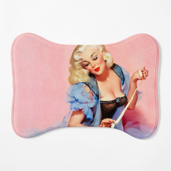 Denise (Pur-r-rty Pair) by Gil Elvgren Vintage Xzendor7 Old Masters Reproductions Dog Mat