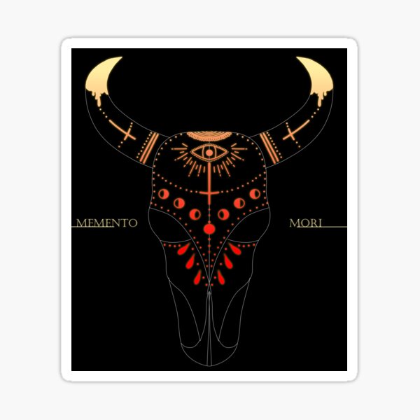 Memento Mori Steer Skull Sticker