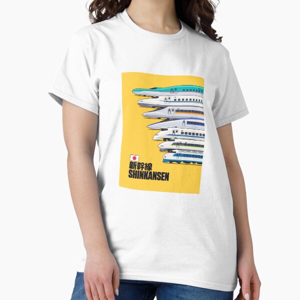 Vista previa del artículo con la obra «Shinkansen Bullet Train Evolution - Amarillo», diseñado y vendido por VoodooCircus.