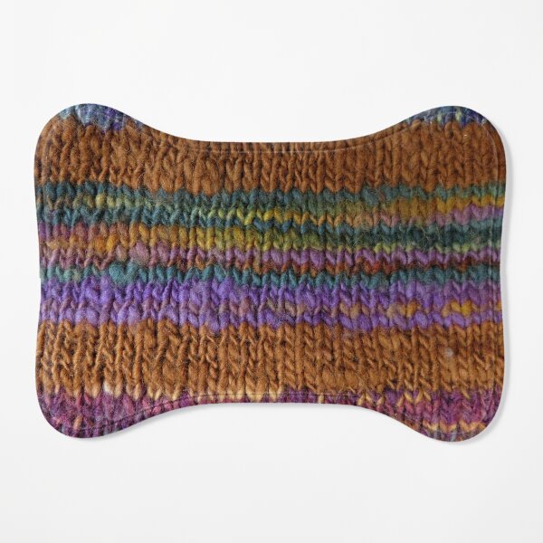 Handspun and knit variegated color wool yarns Dog Mat
