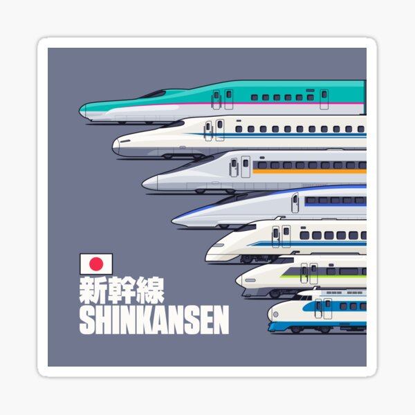 Vista previa del artículo con la obra «Shinkansen Bullet Train Evolution Grey», diseñado y vendido por VoodooCircus.