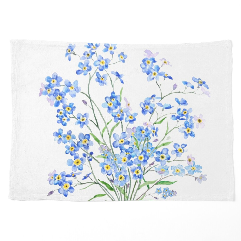 blue forget me not flowers 2021 watercolor  Postcard for Sale by  ColorandColor