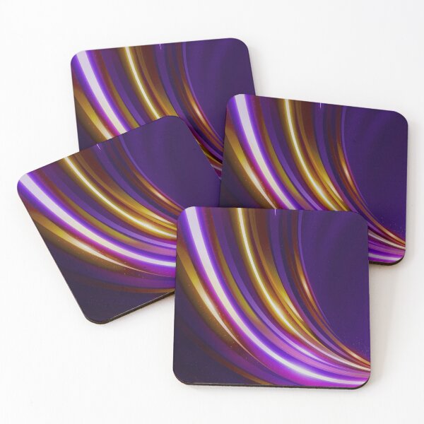 Item preview, Strips Abstract Digital Art Golden Purple  designed and sold by Tshirtstory.