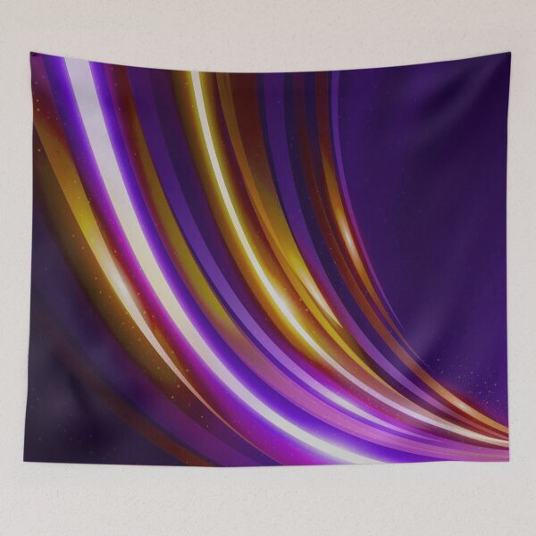 Item preview, Strips Abstract Digital Art Golden Purple  designed and sold by Tshirtstory.