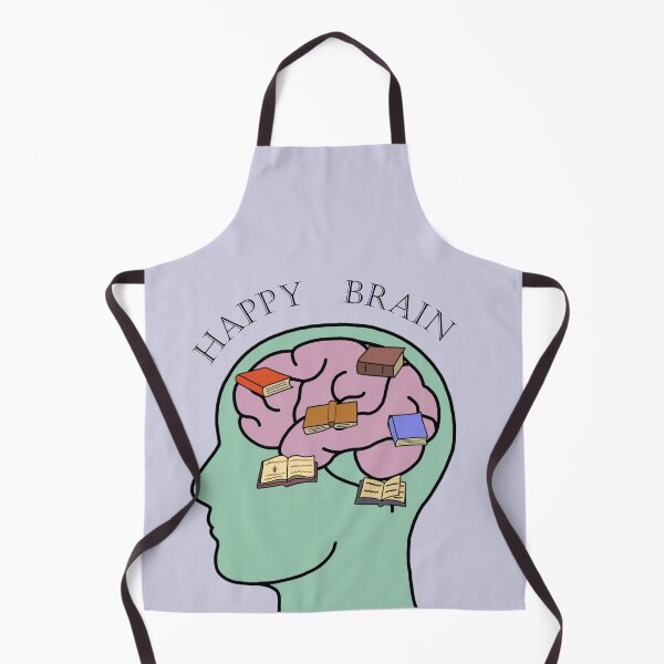 Item preview, happy brain with books art. designed and sold by Pattern Petals.