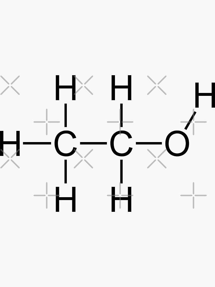 Alcohol Chemical Formula Sticker By Karolinew Redbubble