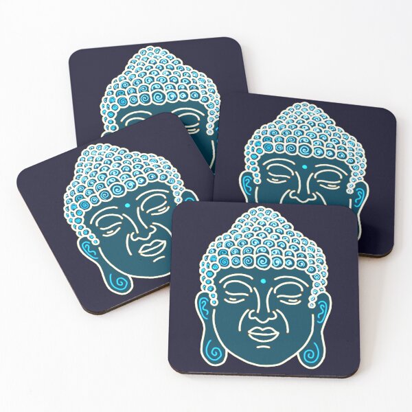 Item preview, blue buddha digital art- hand drawn art. designed and sold by Pattern Petals.