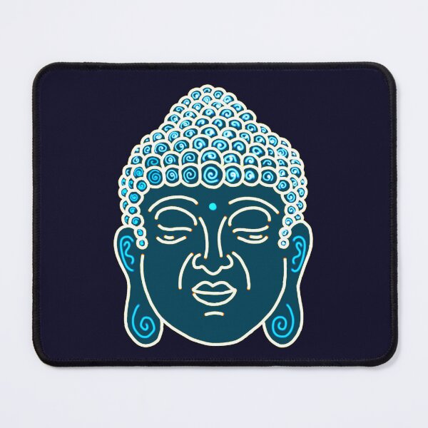 Item preview, blue buddha digital art- hand drawn art. designed and sold by Pattern Petals.
