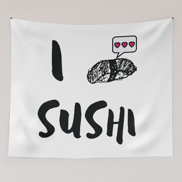 Item preview, I Love Sushi Social Media Graphic designed and sold by BossyCatHome.