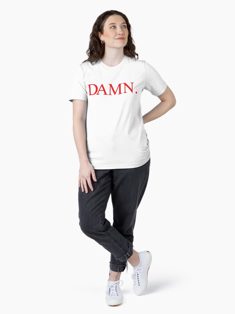 Aperçu 4 sur 7. T-shirt essentiel avec l'œuvre Kendrick Lamar DAMN. rouge créée et vendue par NickBurrill.