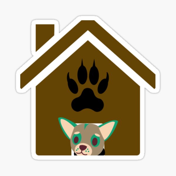 "Dog paw on dog house." Sticker by GKrajesh Redbubble