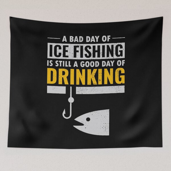 Item preview, Ice Fishing Beer Drinking Winter Camping Fish designed and sold by CuteDesigns1.