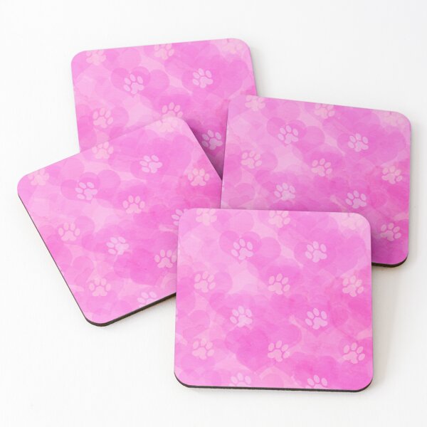 Item preview, pink heart pattern with dog and cat paw print designed and sold by Beeroclock.