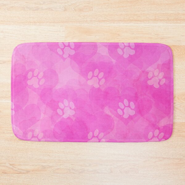 Item preview, pink heart pattern with dog and cat paw print designed and sold by Beeroclock.