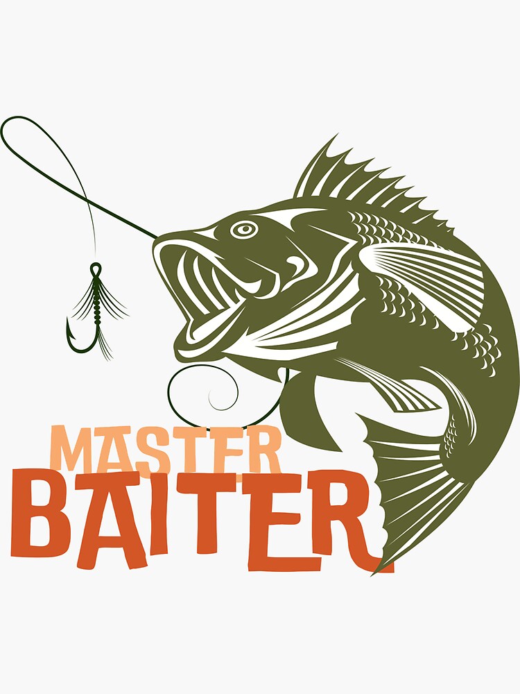 Men's Funny Fishing, Best Master Baiter Vintage Tshirt Design, Fishing Gifts  For Men, Sticker for Sale by calalassy