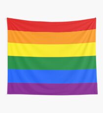 Large Gay Pride Rainbow Equality and Freedom Flag Wall Tapestry
