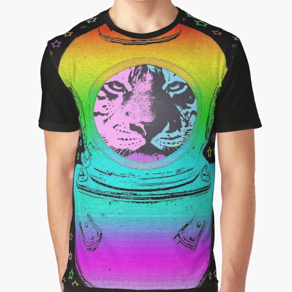 TIGER ASTRONAUT STARS Grafik T-Shirt