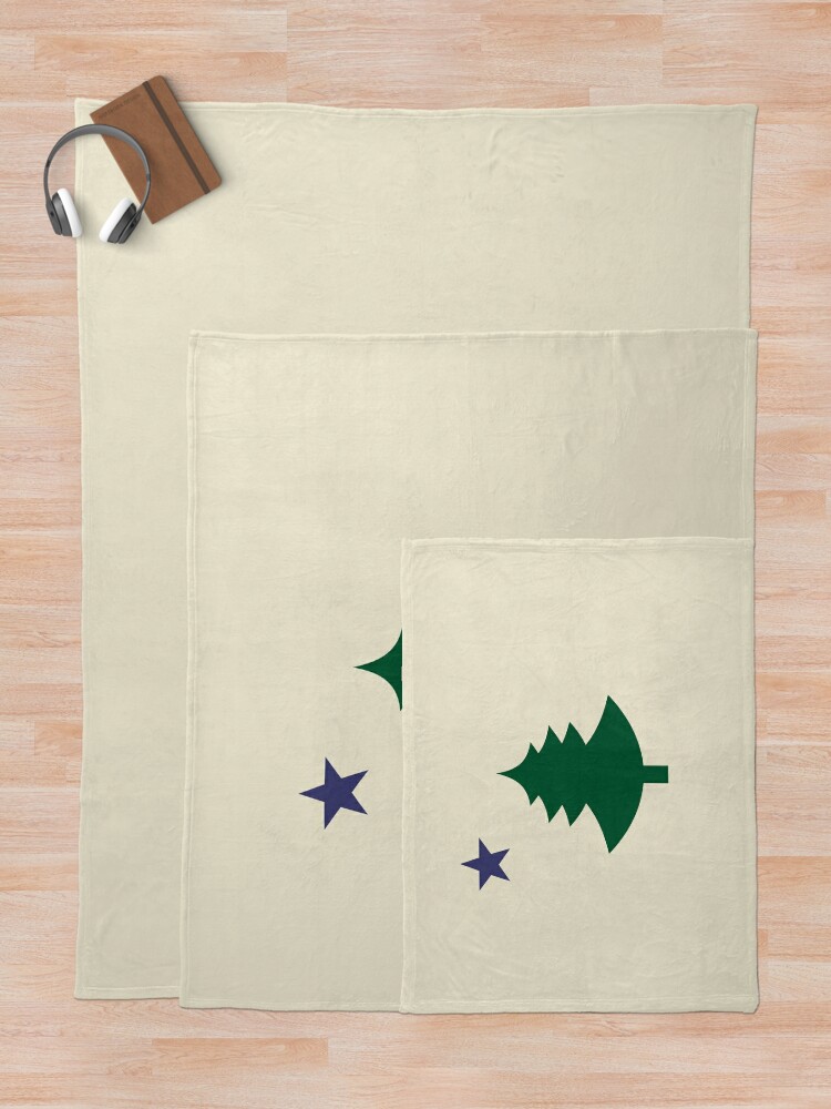 Thumbnail 5 of 6, Throw Blanket, Old 1901 Original Maine State Flag with Pine Tree and Star designed and sold by dgavisuals.