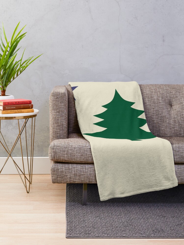 Thumbnail 2 of 6, Throw Blanket, Old 1901 Original Maine State Flag with Pine Tree and Star designed and sold by dgavisuals.