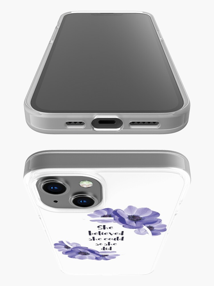 Alternate view of She believed she could, so she did - Girly Inspirational Quote iPhone Case