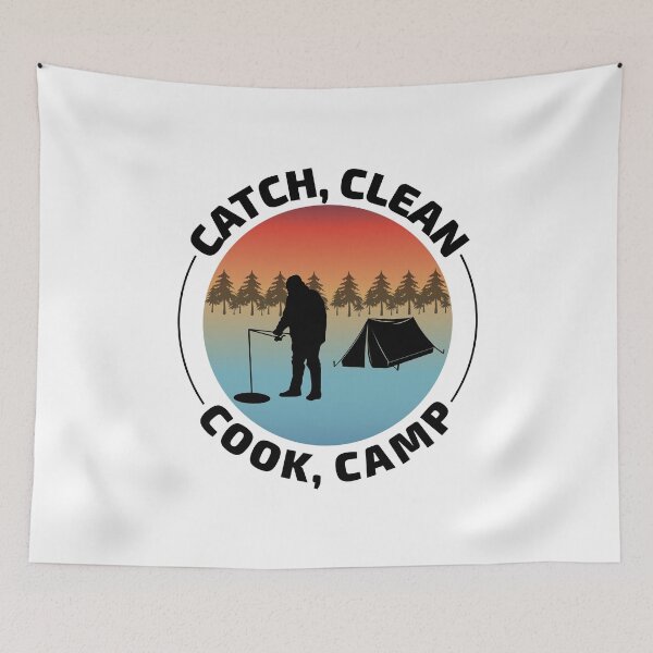 Item preview, Ice Fishing Fisher Winter Camping Mountain Nature designed and sold by CuteDesigns1.