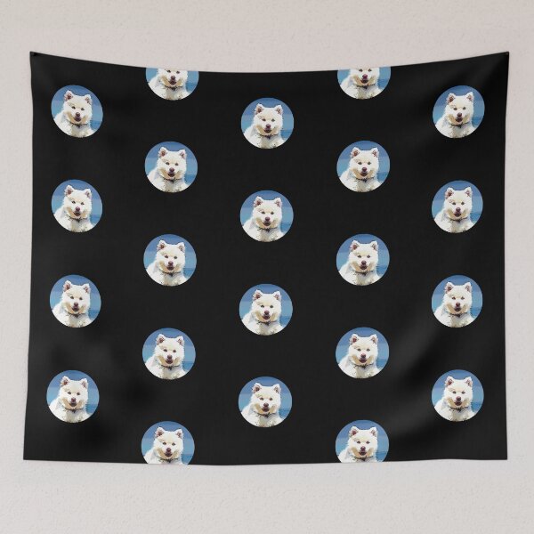 Item preview, Cute Finnish Lapphund Puppy At The Beach designed and sold by Lucky-Town-Art.