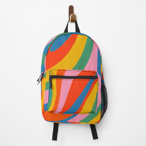 Item preview, Wavy Loops Abstract Pattern in Retro Rainbow Colours designed and sold by kierkegaard.