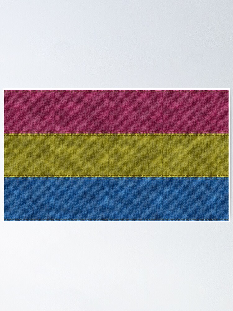 Pansexual Denim Flag Poster For Sale By Liveloudgraphic Redbubble